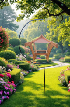 Artisan Natural Oak and Copper Bird Table